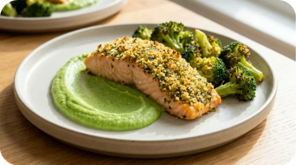 Ofenlachs mit knuspriger Kräuterkruste
