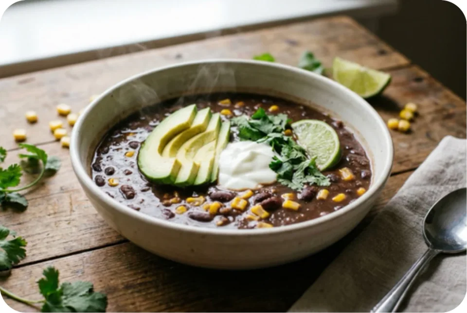 Schwarze-Bohnen-Suppe