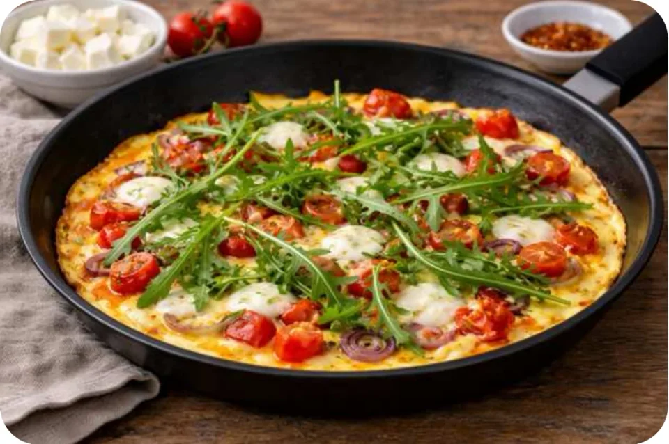 Tomaten-Omelett mit Mozzarella