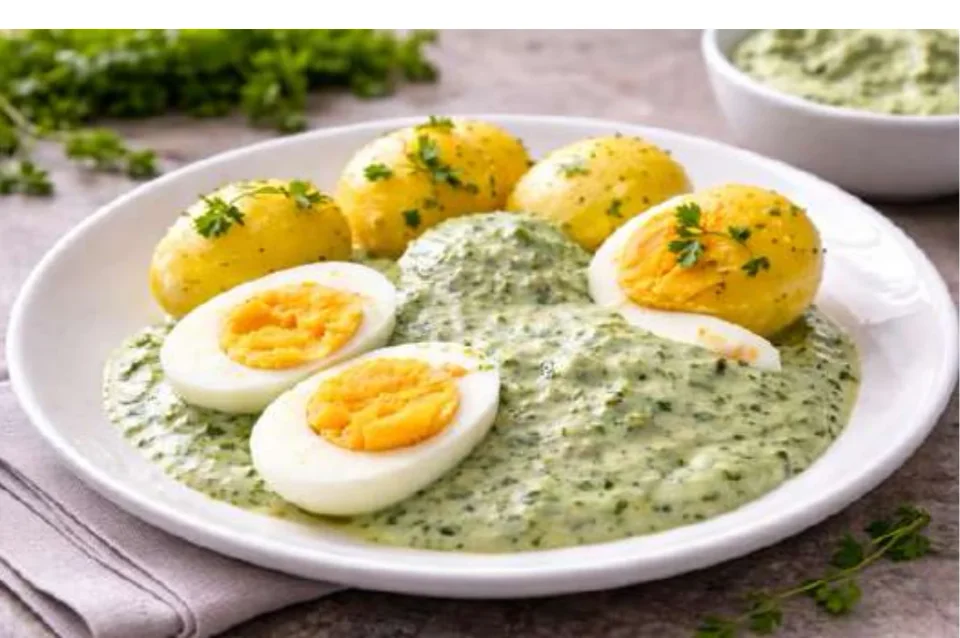 Grüne Soße mit Eiern und Salzkartoffeln