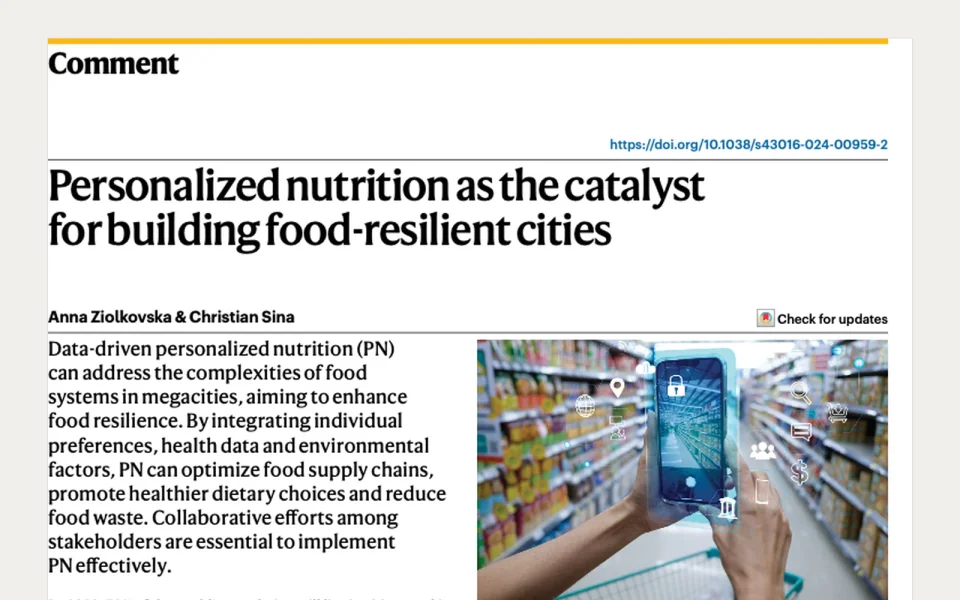Personalized nutrition as the catalyst for building food-resilient cities