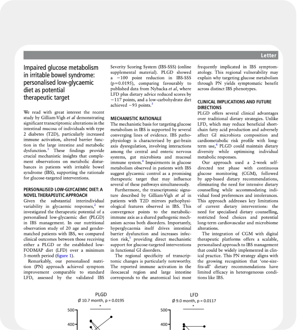 Impaired glucose metabolism in irritable bowel syndrome: personalised low-glycaemic diet as potential therapeutic target