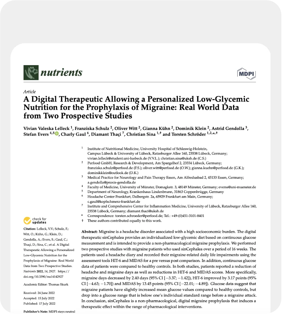 A Digital Therapeutic for the Prophylaxis of Migraine