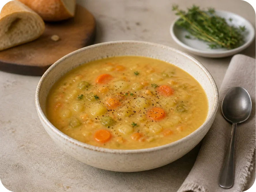 Cremige Kartoffel-Linsen-Suppe