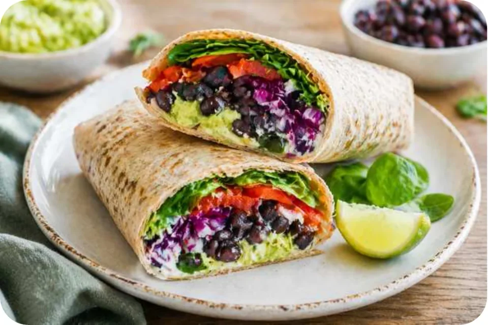 Bohnen-Wraps mit Avocado