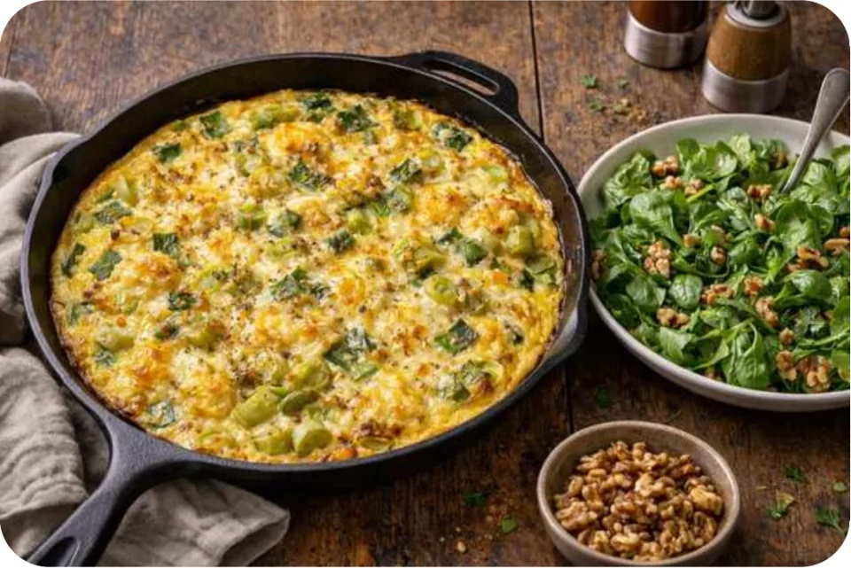 Lauch-Frittata mit Bergkäse