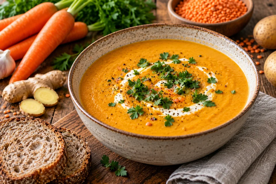 Cremige Möhren-Linsen-Suppe