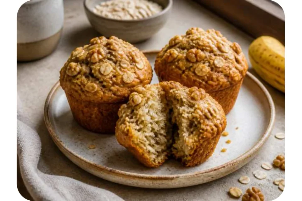 Bananen-Hafer-Muffins mit Walnüssen