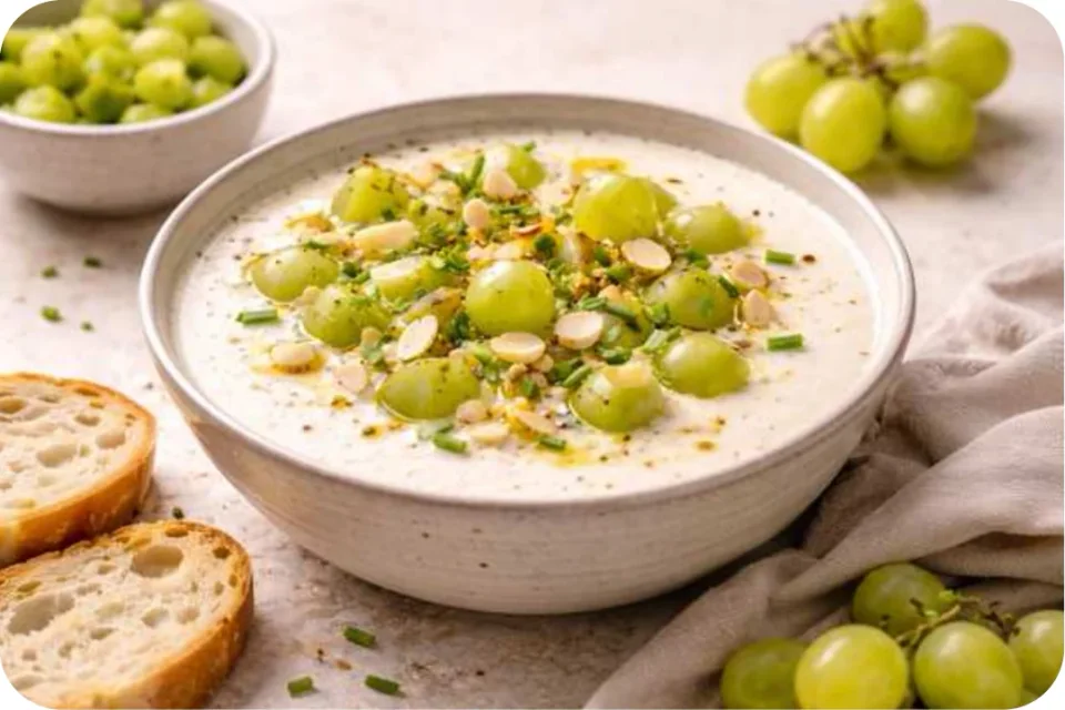 Kalte Mandel-Knoblauch-Suppe
